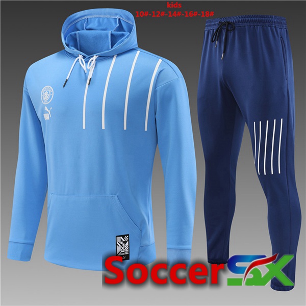 Manchester City Kids Training Tracksuit Hoodie Blue 2022/2023