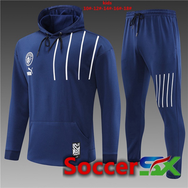 Manchester City Kids Training Tracksuit Hoodie Royal Blue 2022/2023