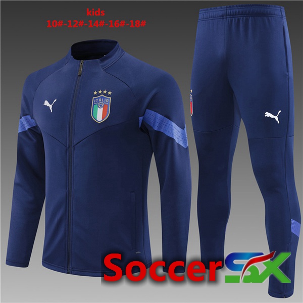 Italy Kids Training Jacket Suit Royal Blue 2022/2023