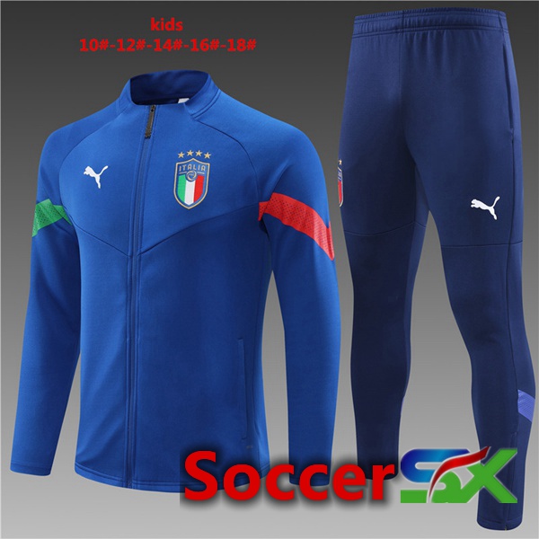 Italy Kids Training Jacket Suit Blue 2022/2023