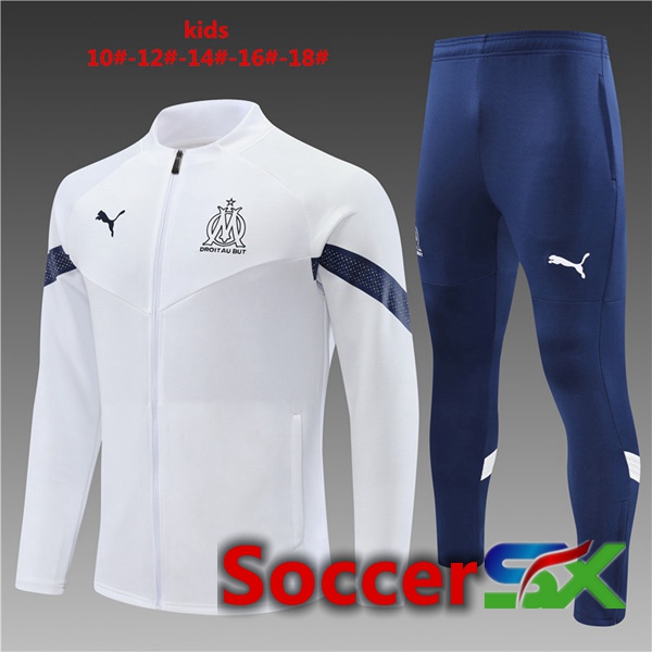 Marseille OM Kids Training Jacket Suit White 2022/2023