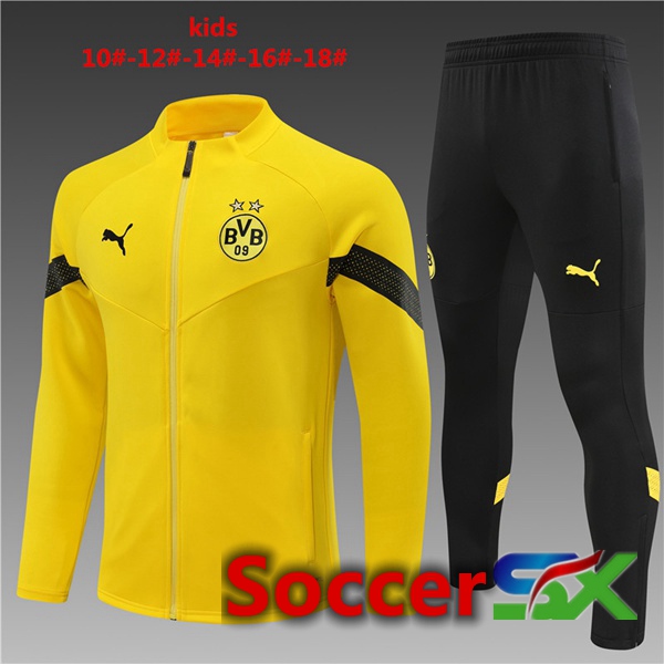 Dortmund BVB Kids Training Jacket Suit Yellow 2022/2023