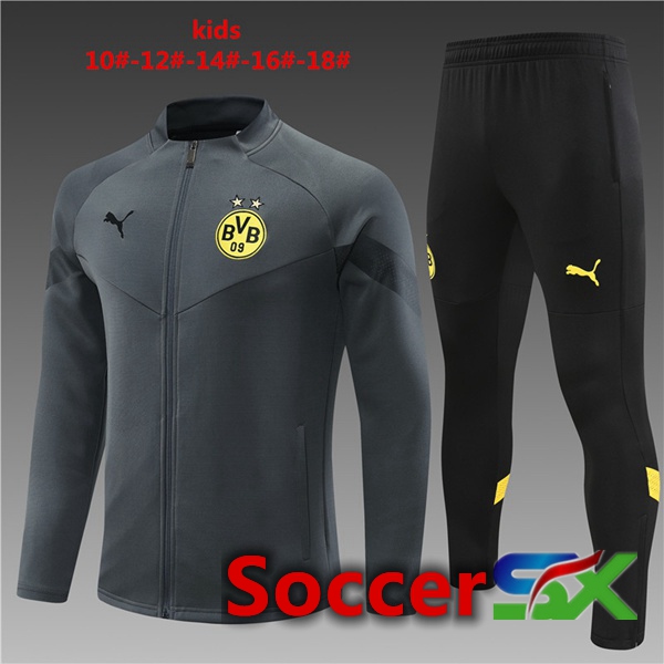 Dortmund BVB Kids Training Jacket Suit Grey 2022/2023