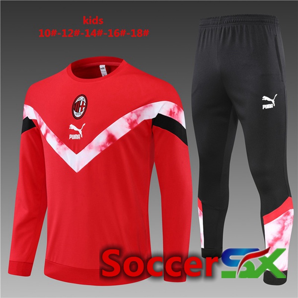 AC Milan Kids Training Tracksuit Red 2022/2023