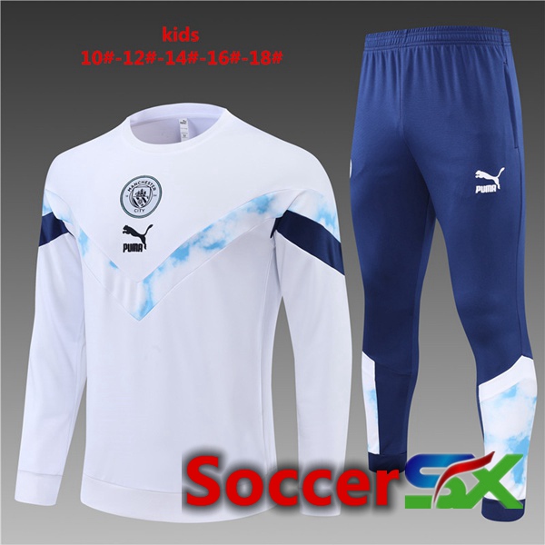 Manchester City Kids Training Tracksuit White 2022/2023