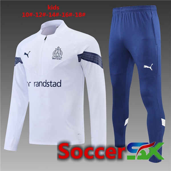 Marseille OM Kids Training Jacket Suit White 2022/2023