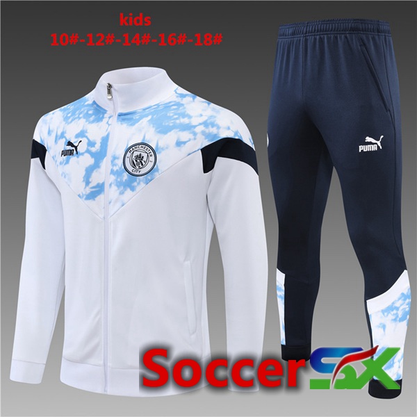 Manchester City Kids Training Jacket Suit White 2022/2023