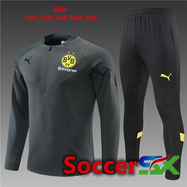 Dortmund BVB Kids Training Jacket Suit Grey 2022/2023