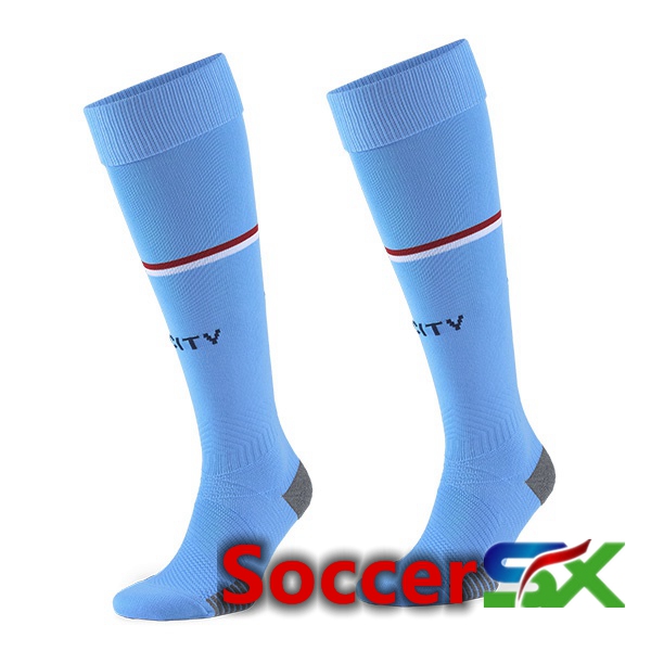 Manchester City Soccer Socks Home Blue 2022/2023