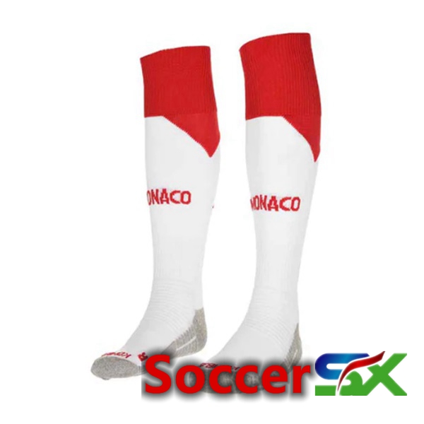 AS Monaco Soccer Socks Home Red White 2022/2023