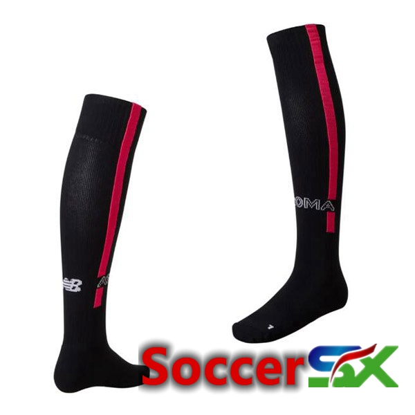 AS Roma Soccer Socks Third Black 2022/2023