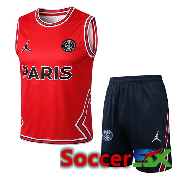 Paris PSG Soccer Vest + Shorts Red 2022/2023