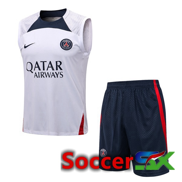 Paris PSG Soccer Vest + Shorts White 2022/2023