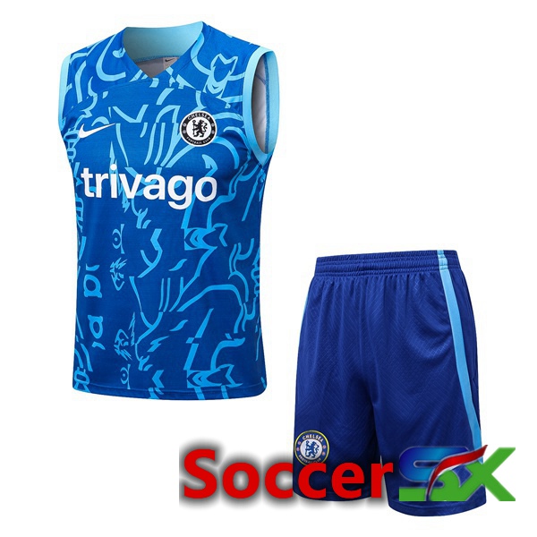 FC Chelsea Soccer Vest + Shorts Blue 2022/2023