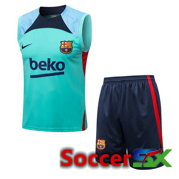 FC Barcelona Soccer Vest + Shorts Green 2022/2023