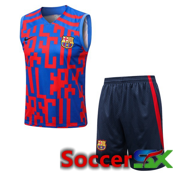 FC Barcelona Soccer Vest + Shorts Blue Red 2022/2023