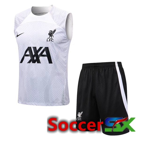 FC Liverpool Soccer Vest + Shorts White 2022/2023