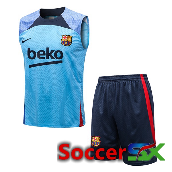 FC Barcelona Soccer Vest + Shorts Blue 2022/2023