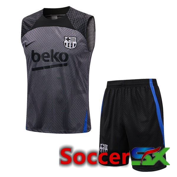 FC Barcelona Soccer Vest + Shorts Grey 2022/2023