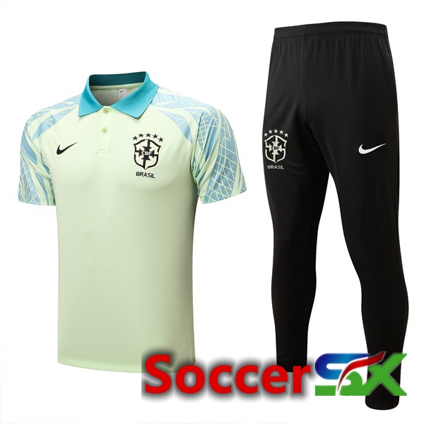 Brazil Soccer Polo + Pants Green 2022/2023