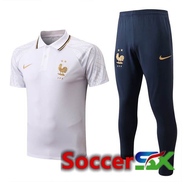 France Soccer Polo + Pants White 2022/2023