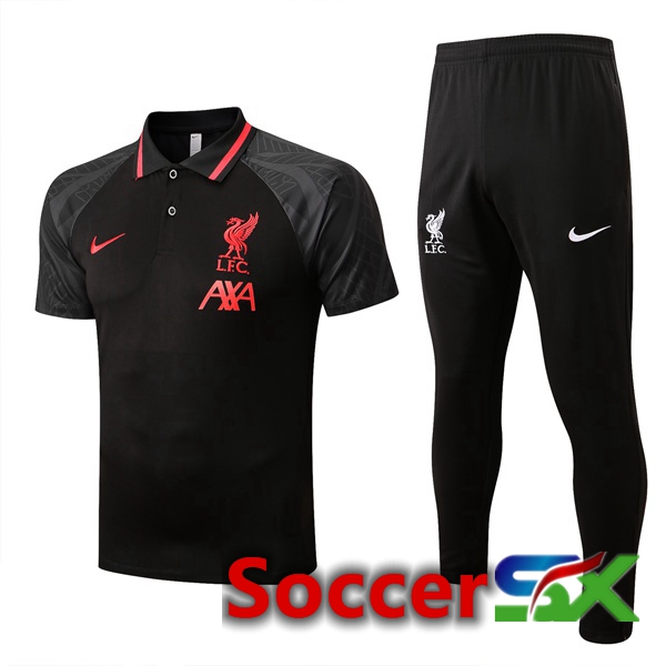 FC Liverpool Soccer Polo + Pants Black 2022/2023