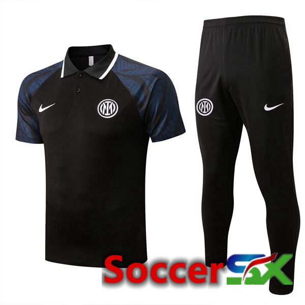 Inter Milan Soccer Polo + Pants Black 2022/2023