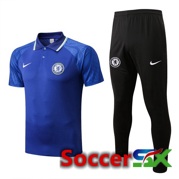 FC Chelsea Soccer Polo + Pants Blue 2022/2023