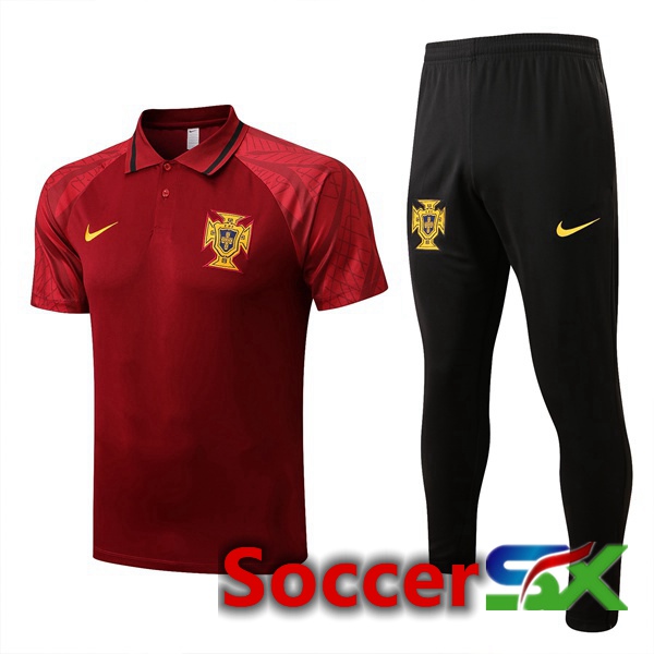 Portugal Soccer Polo + Pants Red 2022/2023