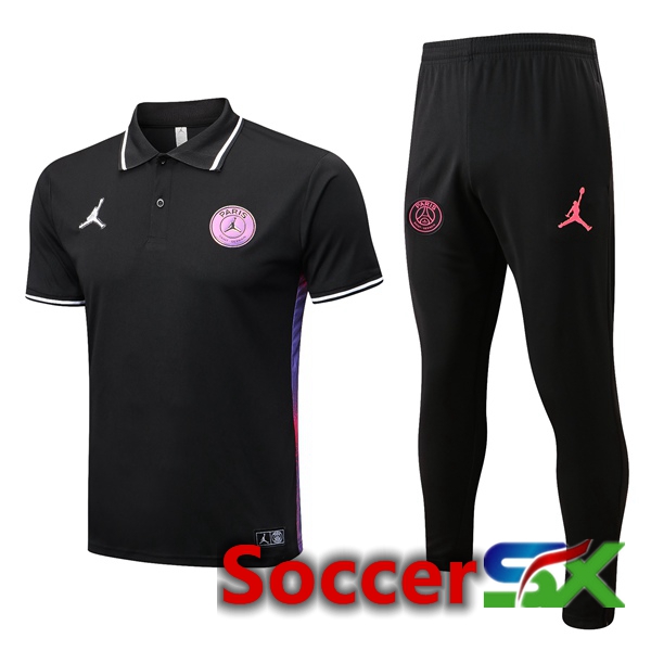 Paris PSG Soccer Polo + Pants Black 2022/2023