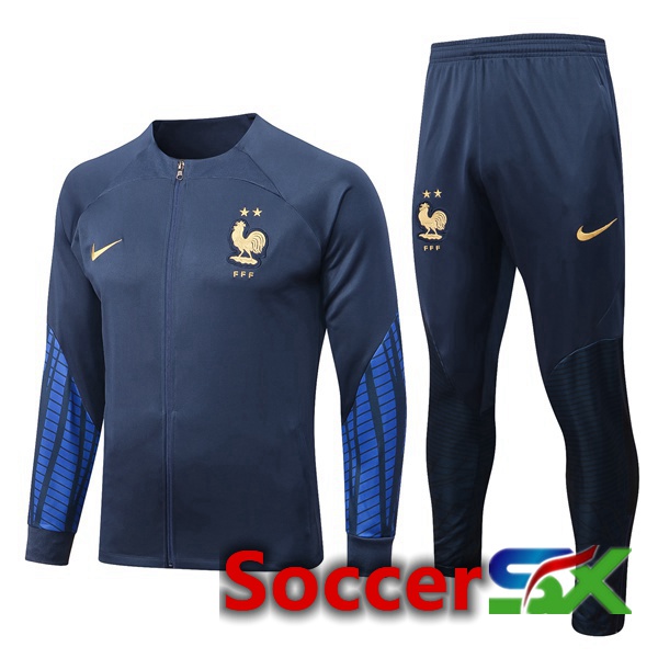 France Training Jacket Suit Royal Blue 2022/2023