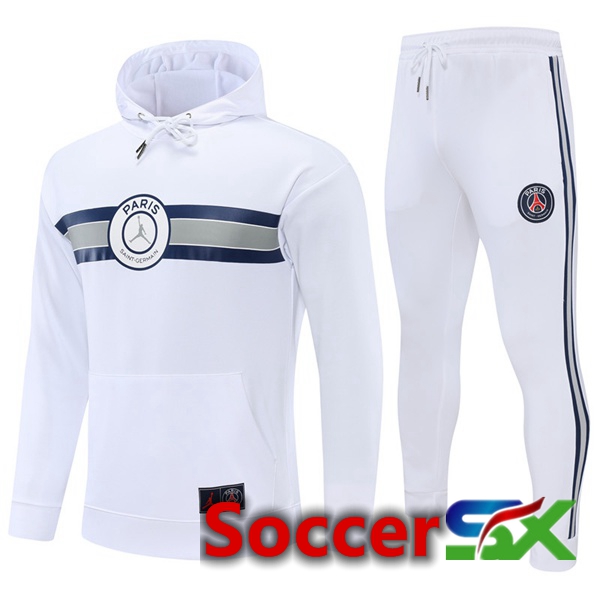 JORDAN Paris PSG Training Tracksuit Hoodie White 2022/2023