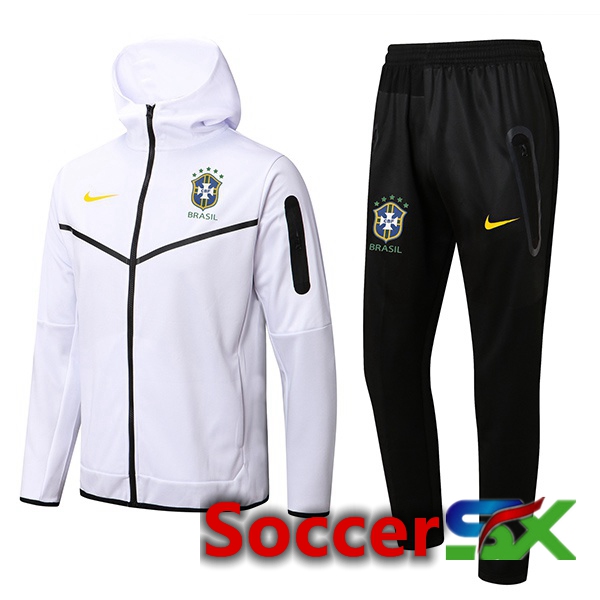 Brazil Training Tracksuit Hoodie White 2022/2023