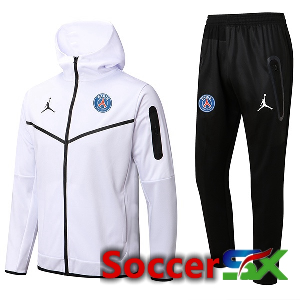 JORDAN Paris PSG Training Tracksuit Hoodie White 2022/2023