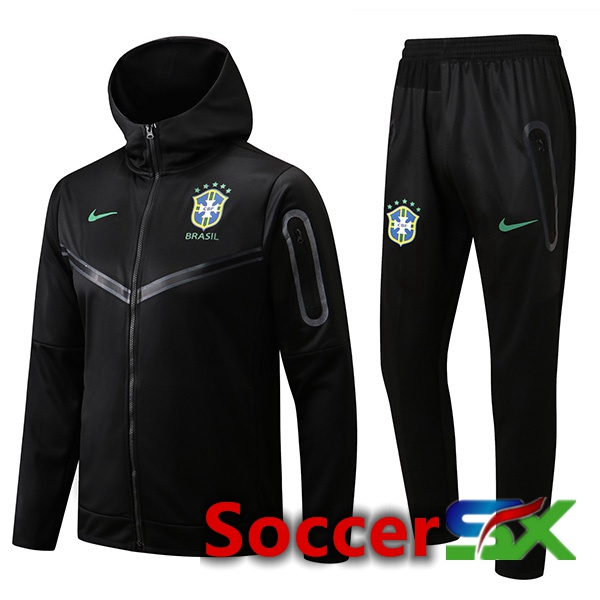 Brazil Training Tracksuit Hoodie Black 2022/2023