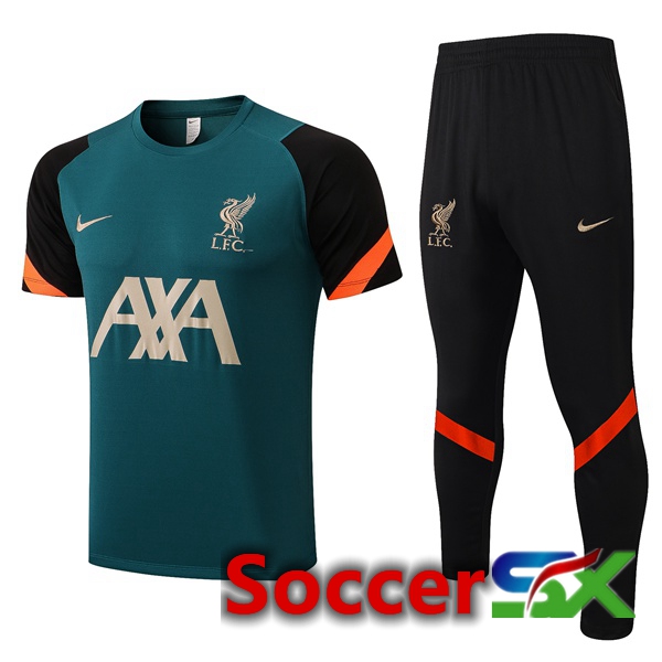 FC Liverpool Training T Shirt + Pants Green 2022/2023