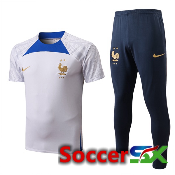 France Training T Shirt + Pants White 2022/2023