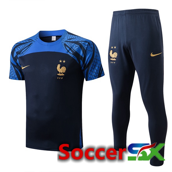 France Training T Shirt + Pants Royal Blue 2022/2023