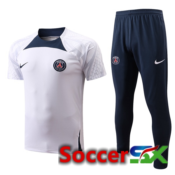 Paris PSG Training T Shirt + Pants White 2022/2023