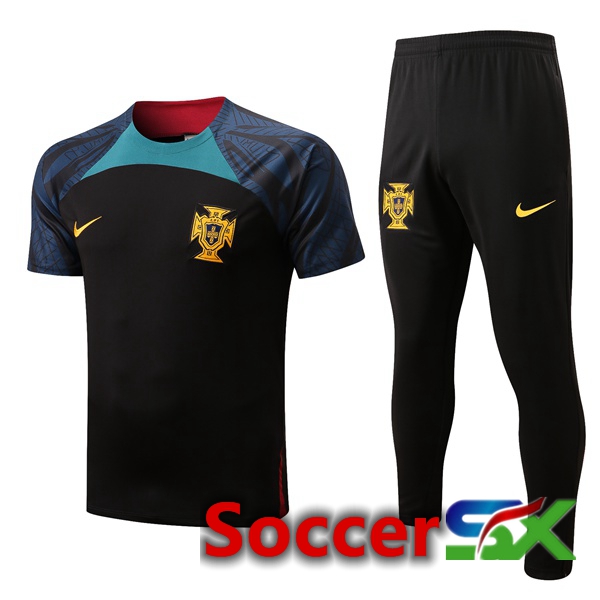 Portugal Training T Shirt + Pants Black 2022/2023