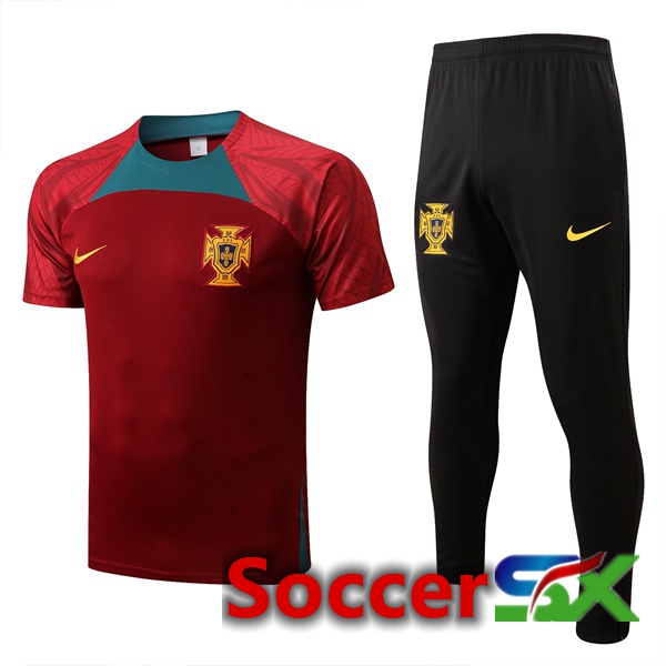 Portugal Training T Shirt + Pants Red 2022/2023