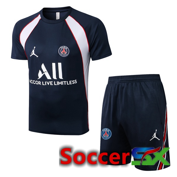 Paris PSG Training T Shirt + Shorts Black 2022/2023