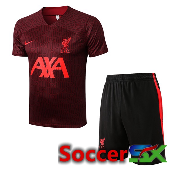 FC Liverpool Training T Shirt + Shorts Red 2022/2023