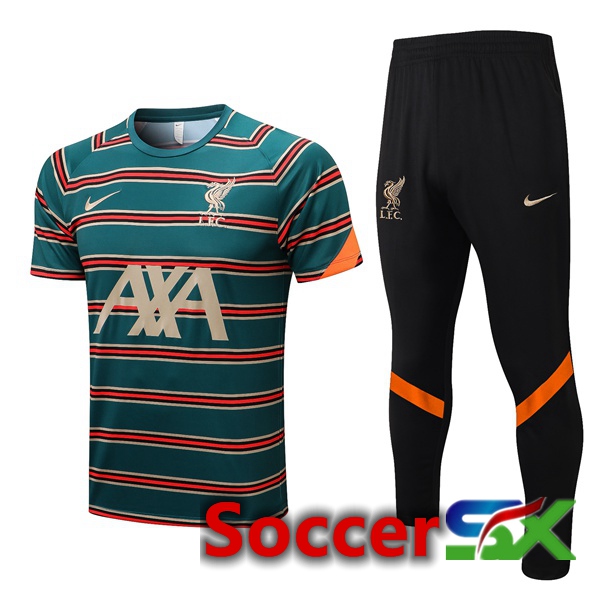 FC Liverpool Training T Shirt + Pants Green 2022/2023