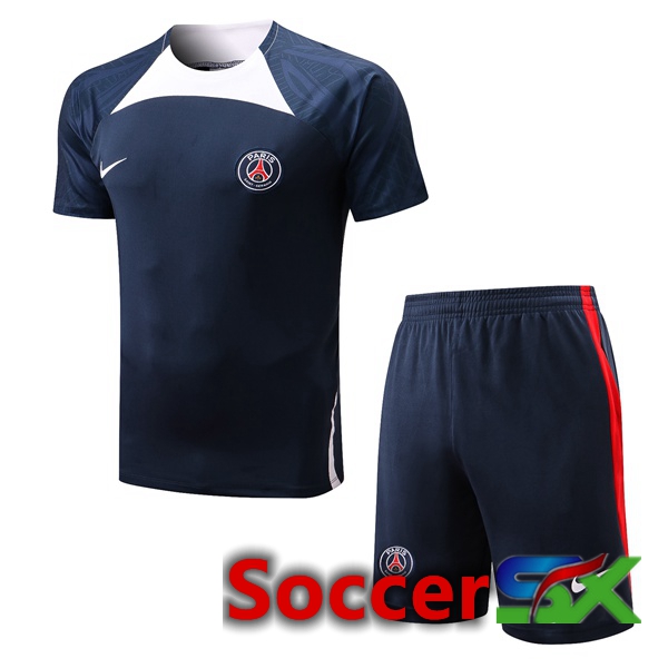 Paris PSG Training T Shirt + Shorts Royal Blue 2022/2023