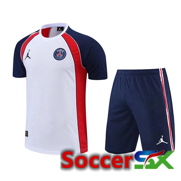 Paris PSG Training T Shirt + Shorts White 2022/2023