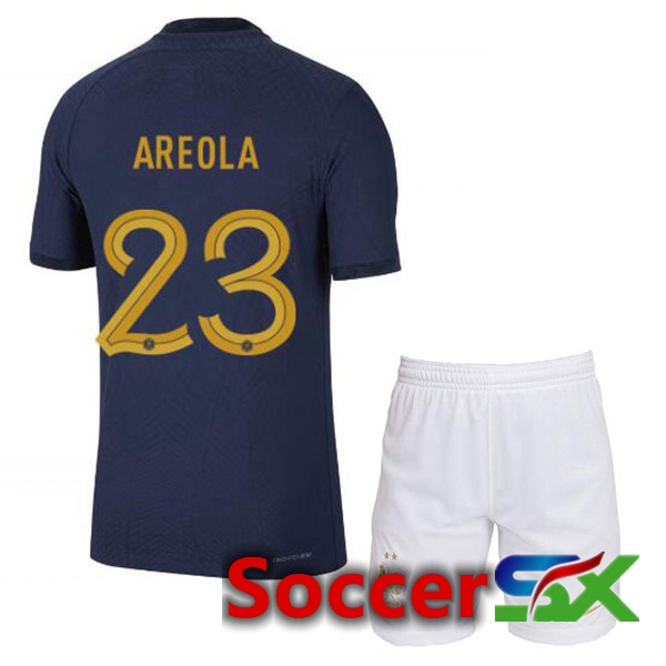 France (AREOLA 23) Kids Home Jersey Royal Blue World Cup 2022