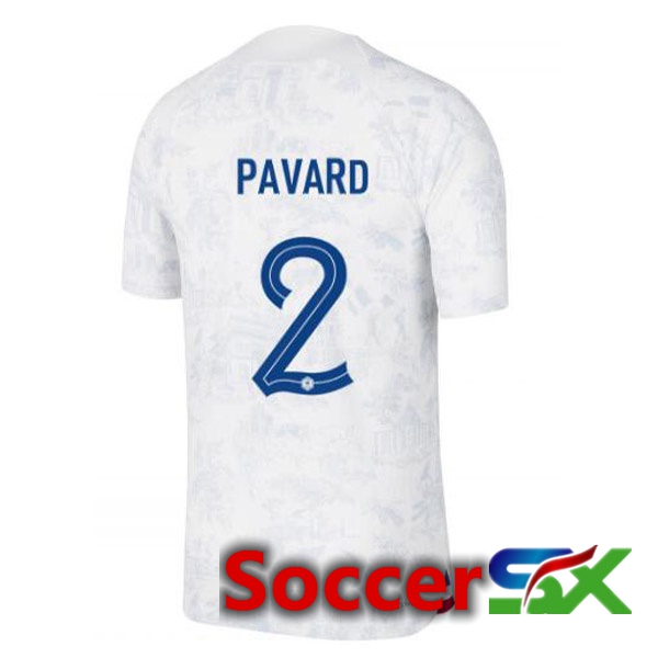 France (PAVARD 2) Away Jersey White World Cup 2022