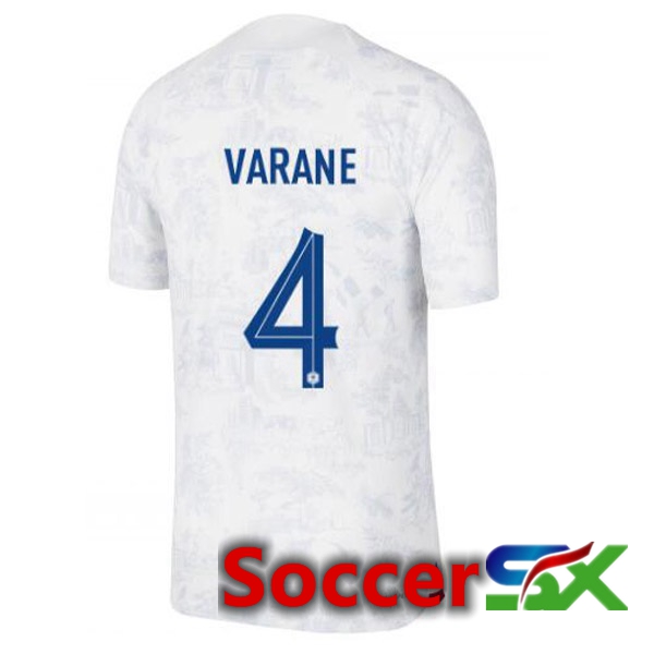 France (VARANE 4) Away Jersey White World Cup 2022