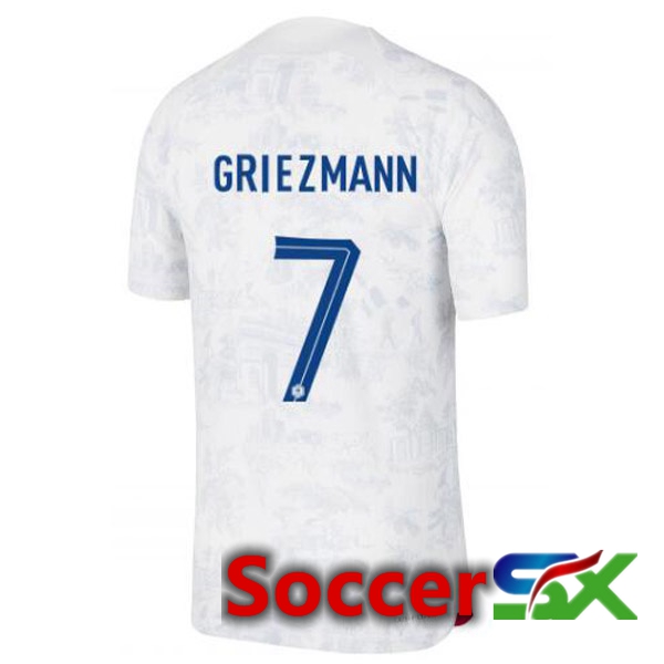 France (GRIEZMANN 7) Away Jersey White World Cup 2022